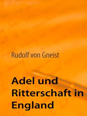 cover image of Adel und Ritterschaft in England
